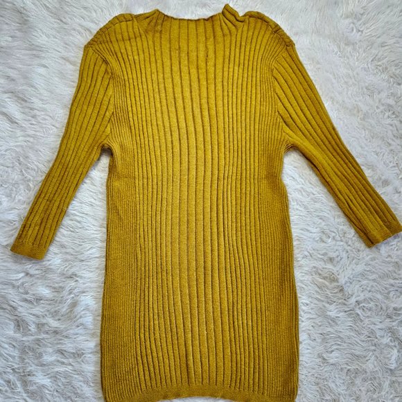 Atmosphere Women's Mustard Yellow Stretch Knitted 3/4 Sleeves Sweat Shirt - Picture 8 of 8